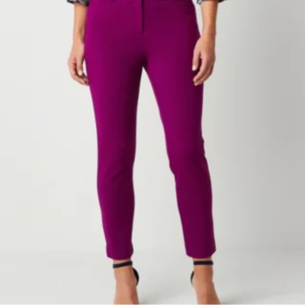 ANN TAYLOR Purple Berry Straight Leg Ankle Pants Size 0